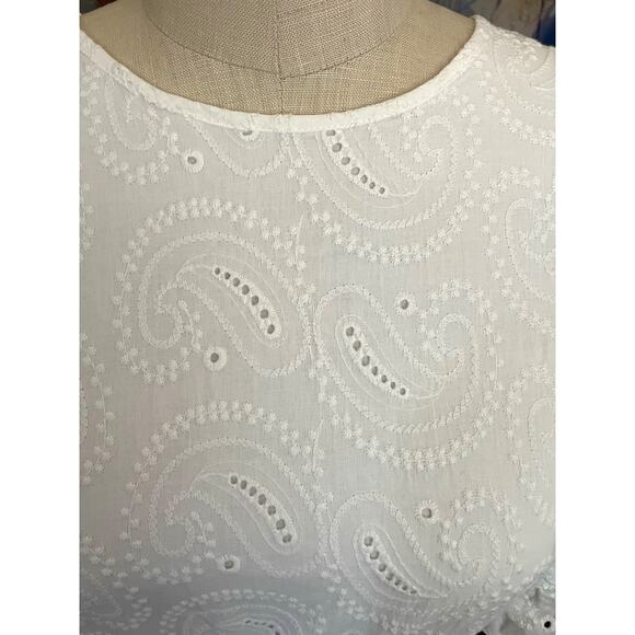MISA Los Angeles Doutzen White Paisley Eyelet Lace Mini Dress Size Small - Picture 8 of 10